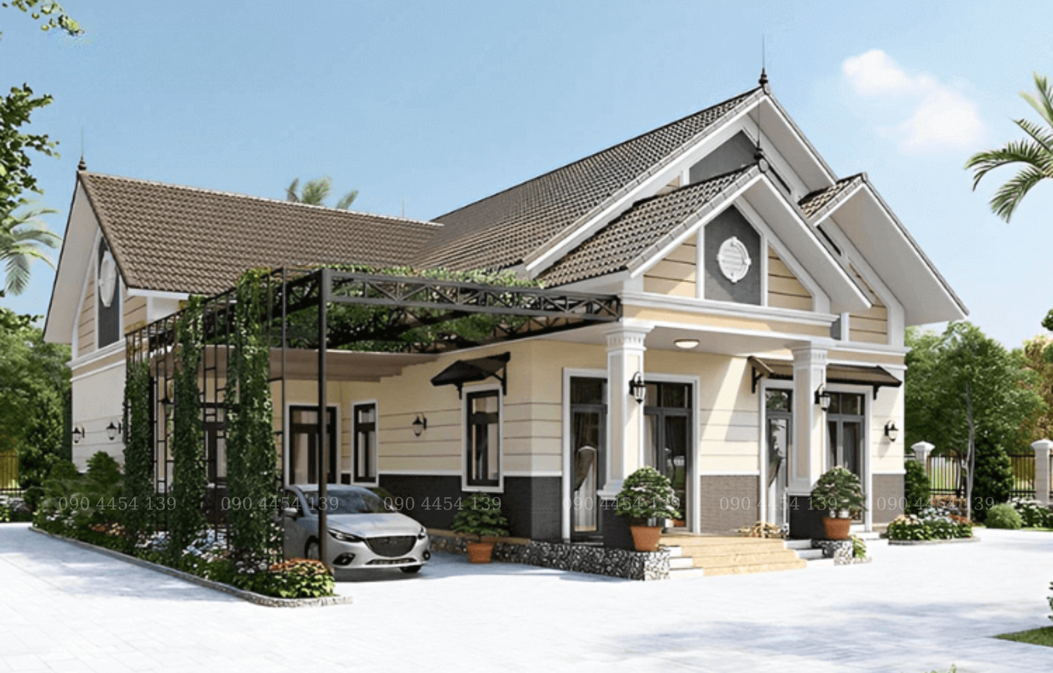 Nhà cấp 4 mái thái 3 phòng ngủ