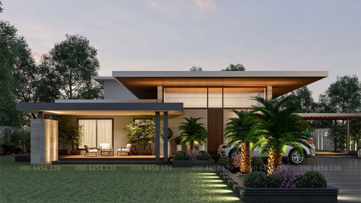biệt thự 1 tầng hiện đại