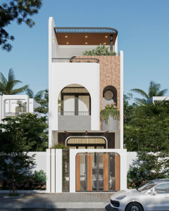 mẫu nhà phố 3 tầng thiết kế kiến trúc nhiệt đới