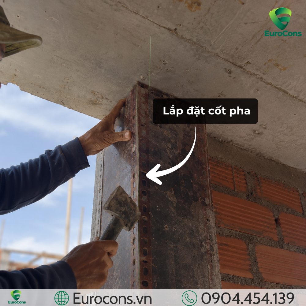 Thi công chống nứt - Lắp đặt cốt pha