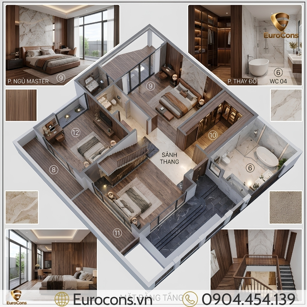 Mẫu nhà villa 3 tầng 10x20m