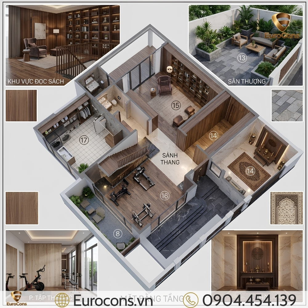 Mẫu nhà villa 3 tầng 10x20m