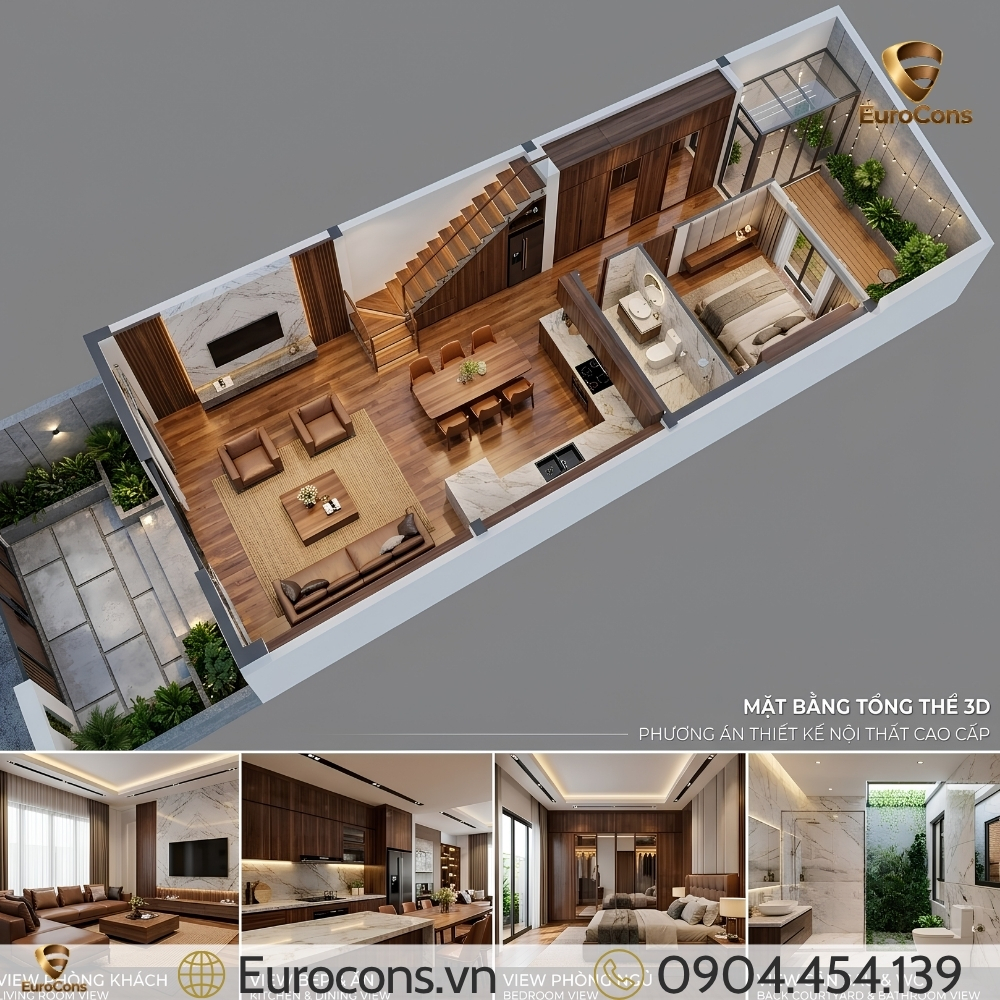 Mẫu Nhà Ống 2 Tầng 5x17