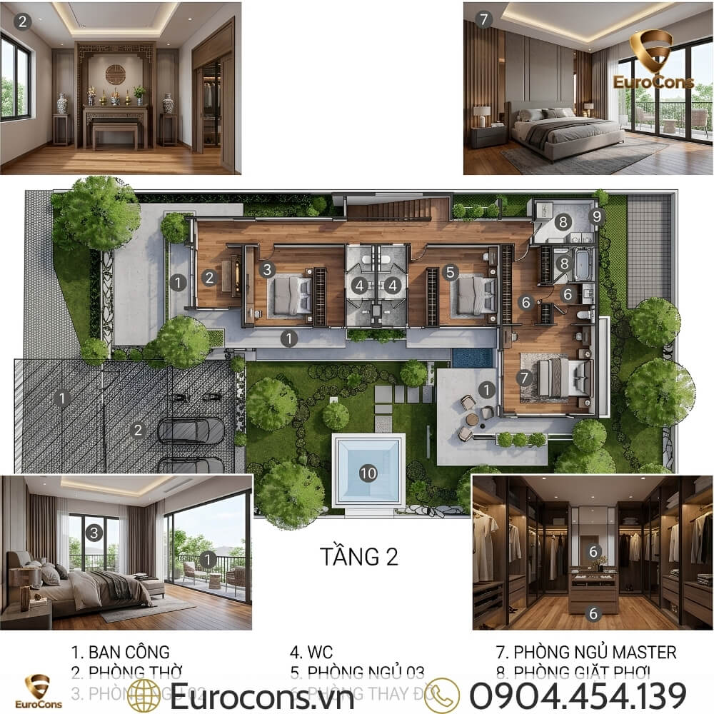 Biệt Thự Sân Vườn 2 Tầng 20x40m