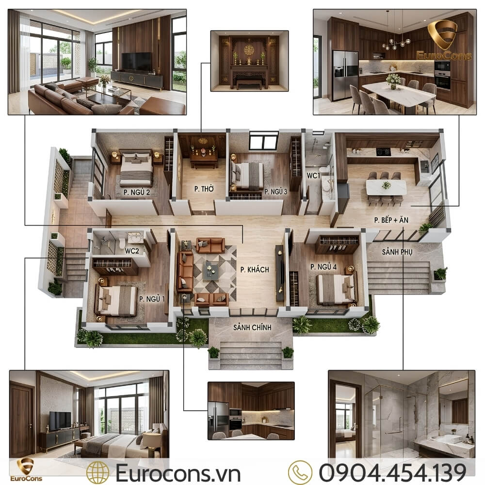 biệt thự 1 tầng 10x20