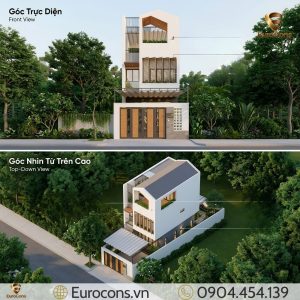 nhà phố 3 tầng hiện đại eurocons