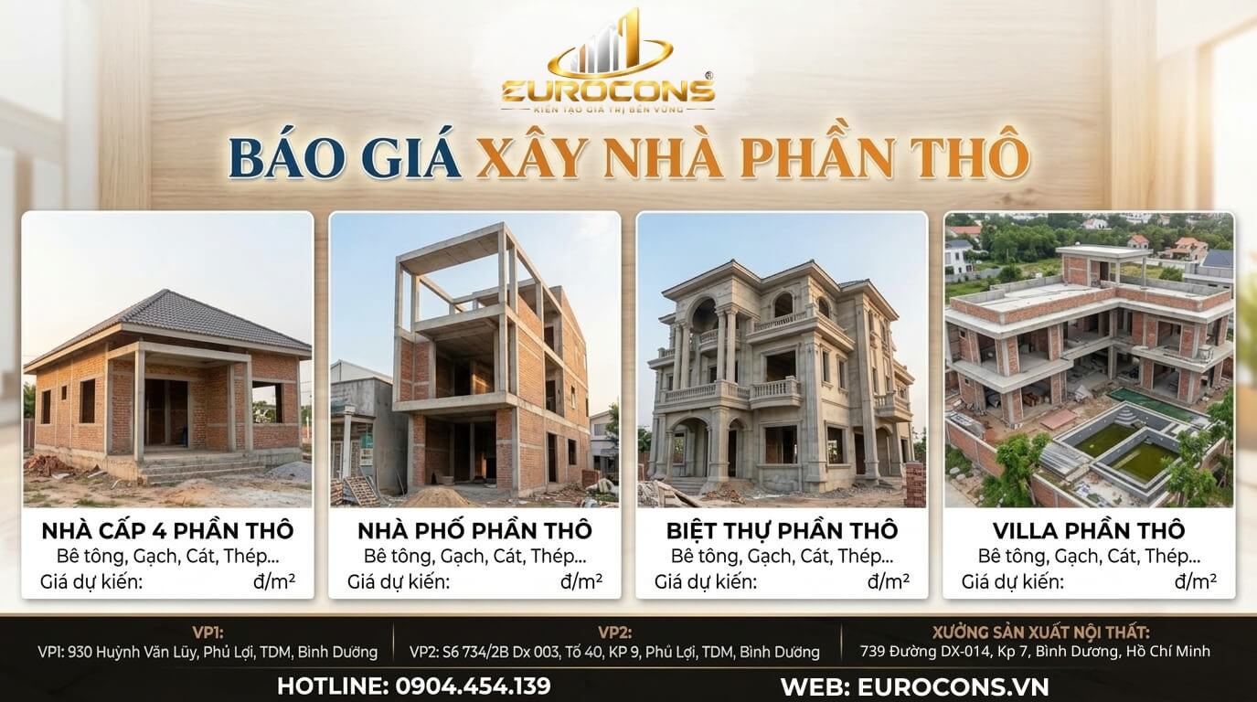 báo giá xây nhà phần thô
