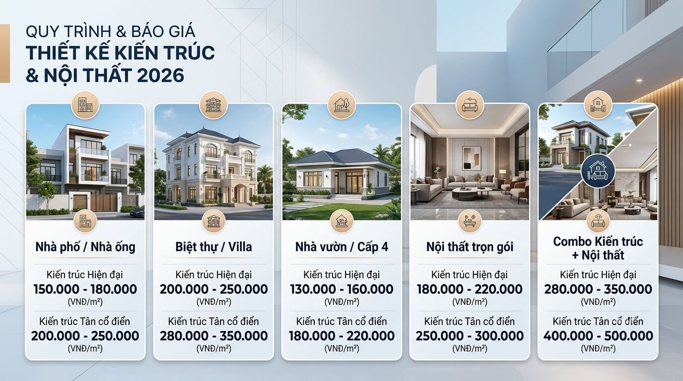 báo giá thiết kế kiến trúc 2026